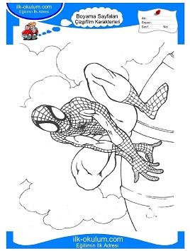 Çocuklar İçin Örümcek Adam Boyama Sayfaları 